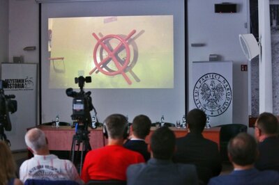 Konferencja prasowa towarzysząca podpisaniu porozumienia w sprawie wystawy stałej w Podborsku