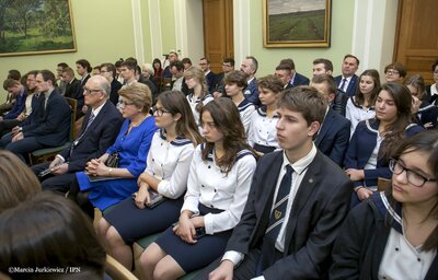 Dyskusja tematyczna towarzysząca wystawie "Dla Ciebie Polsko. W stulecie czynu legionowego" w Sejmie – 8 listopada 2017. Fot. Marcin Jurkiewicz /IPN