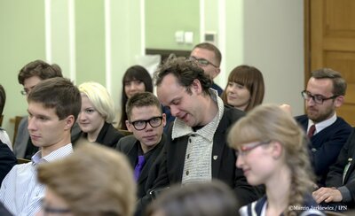 Dyskusja tematyczna towarzysząca wystawie "Dla Ciebie Polsko. W stulecie czynu legionowego" w Sejmie – 8 listopada 2017. Fot. Marcin Jurkiewicz /IPN