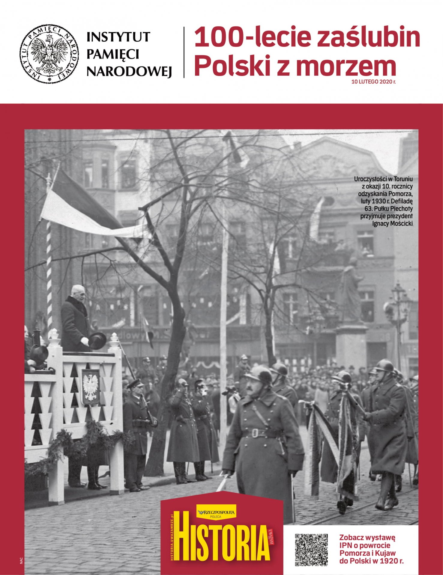 Ogólnopolski dodatek historyczny IPN Gdańsk do „Rzeczpospolitej” na 100-lecie zaślubin Polski z morzem – 10 lutego 2020 okładka