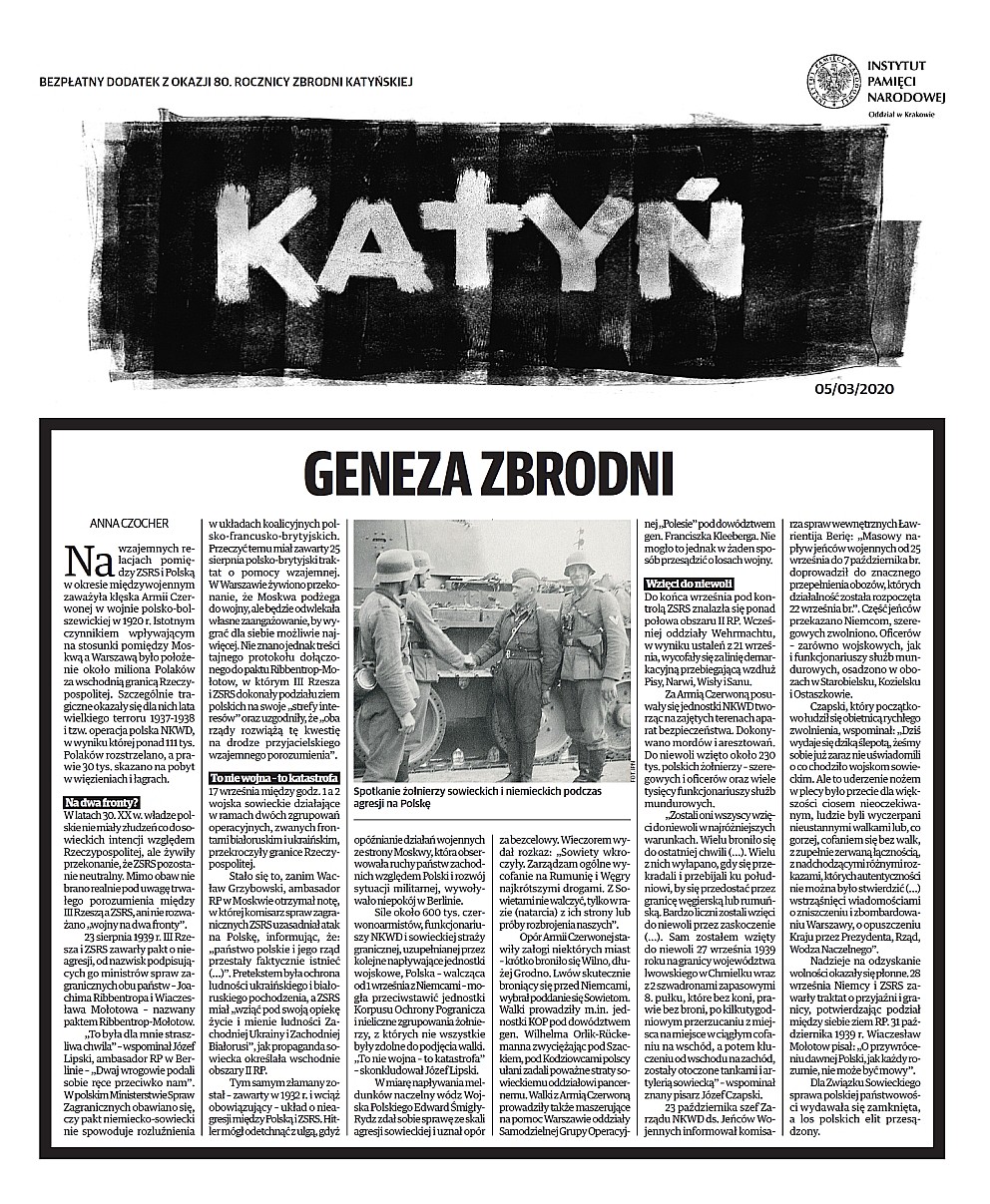 Katyń. Dodatek do „Dziennika Polskiego”