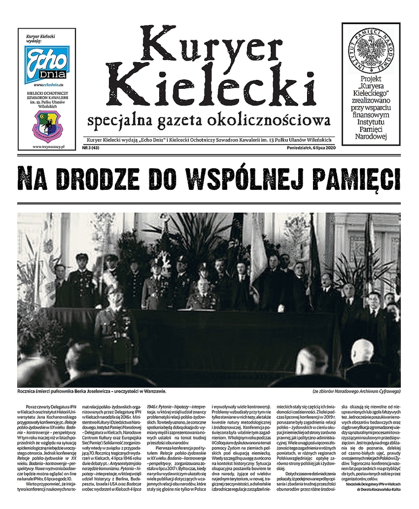 Na drodze do wspólnej pamięci. „Kuryer Kielecki” - okładka