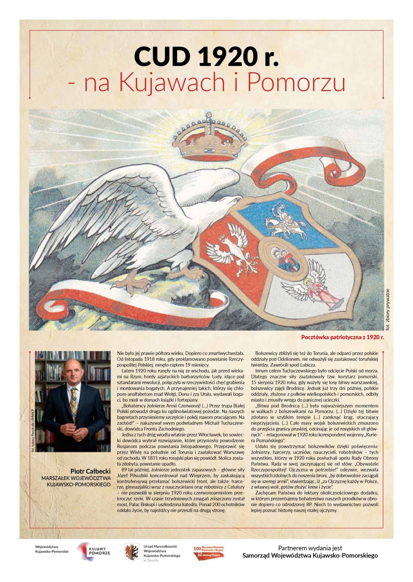 „Cud 1920 r. – na Kujawach i Pomorzu”. Dodatek prasowy IPN o polskim zwycięstwie w 1920 r. - okładka