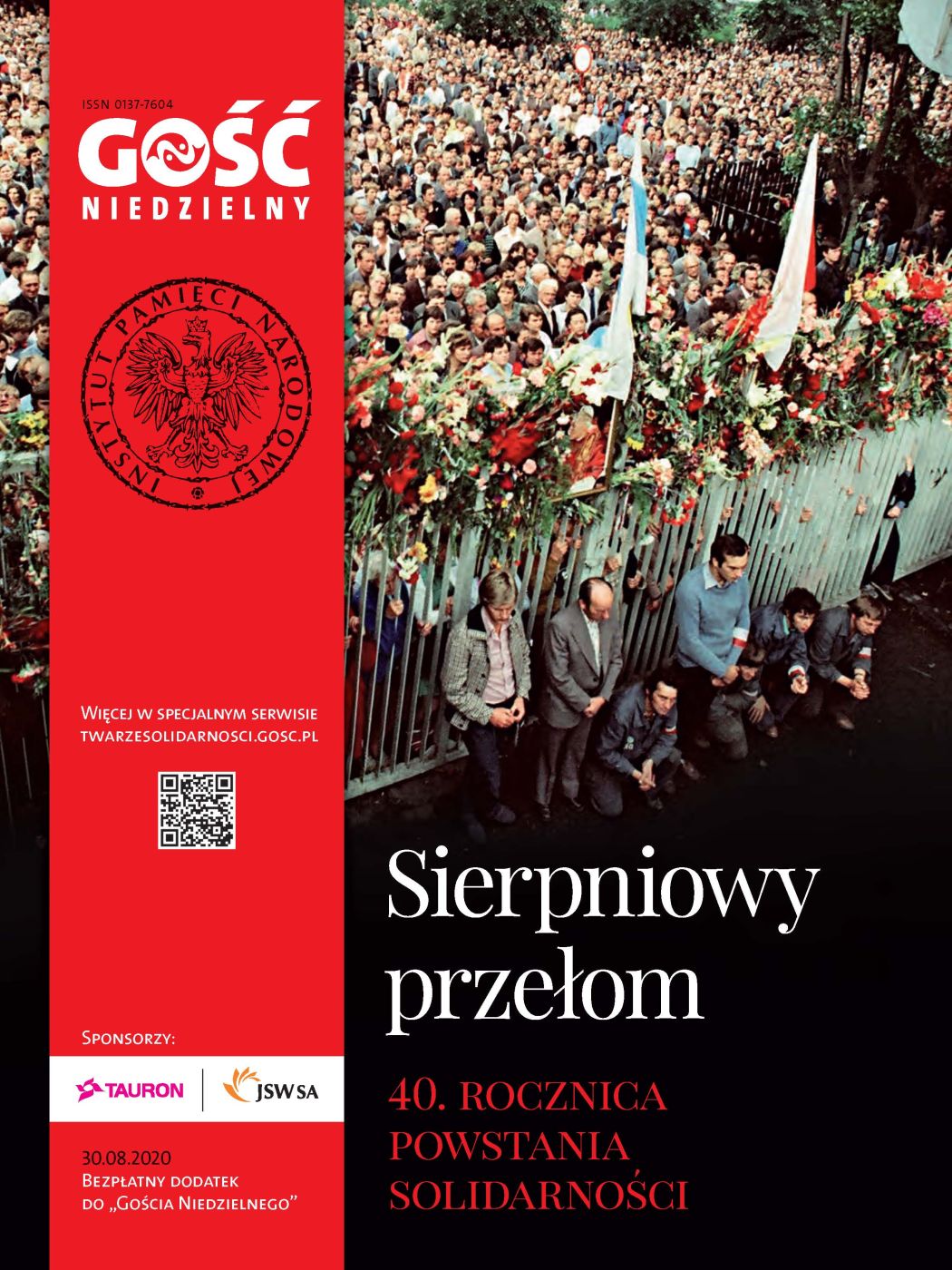 „Sierpniowy przełom. 40. rocznica powstania Solidarności” – dodatek historyczny IPN do „Gościa Niedzielnego” - okładka