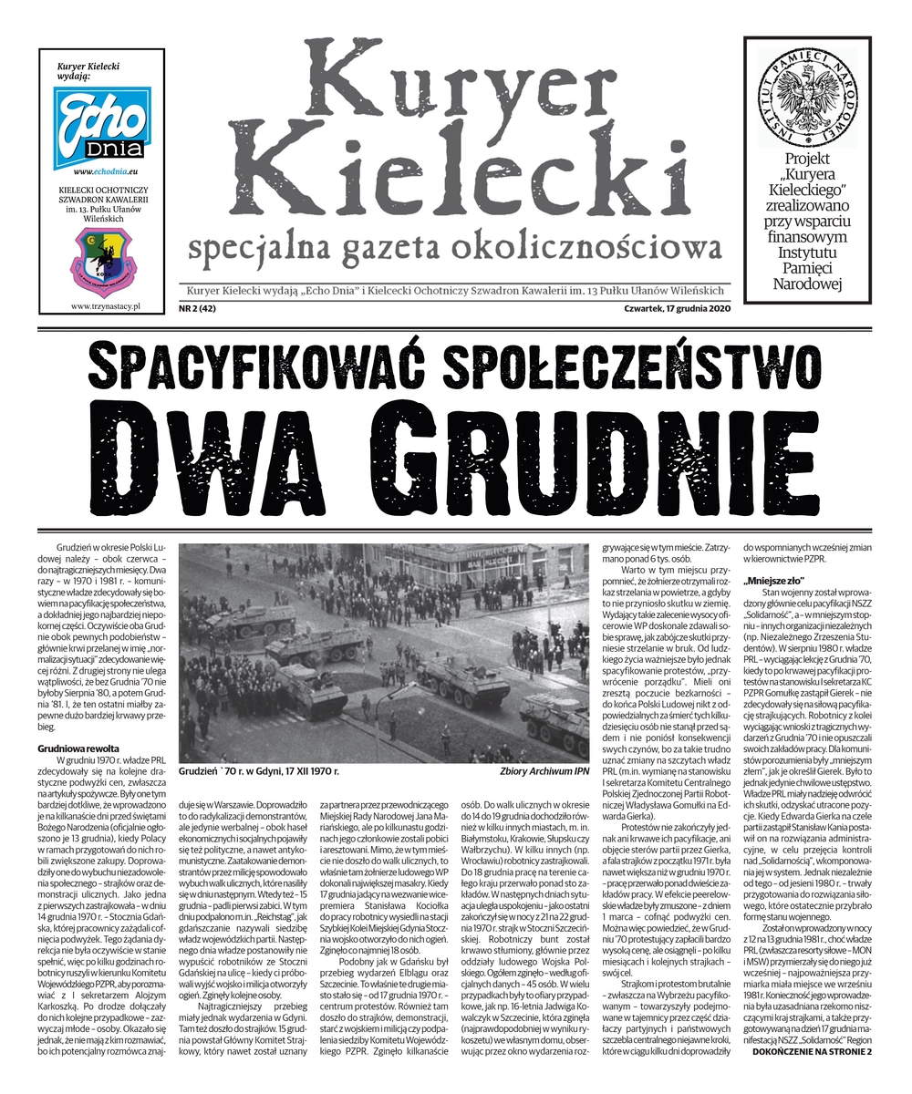 Kuryer Kielecki. Spacyfikować społeczeństwo. Dwa grudnie