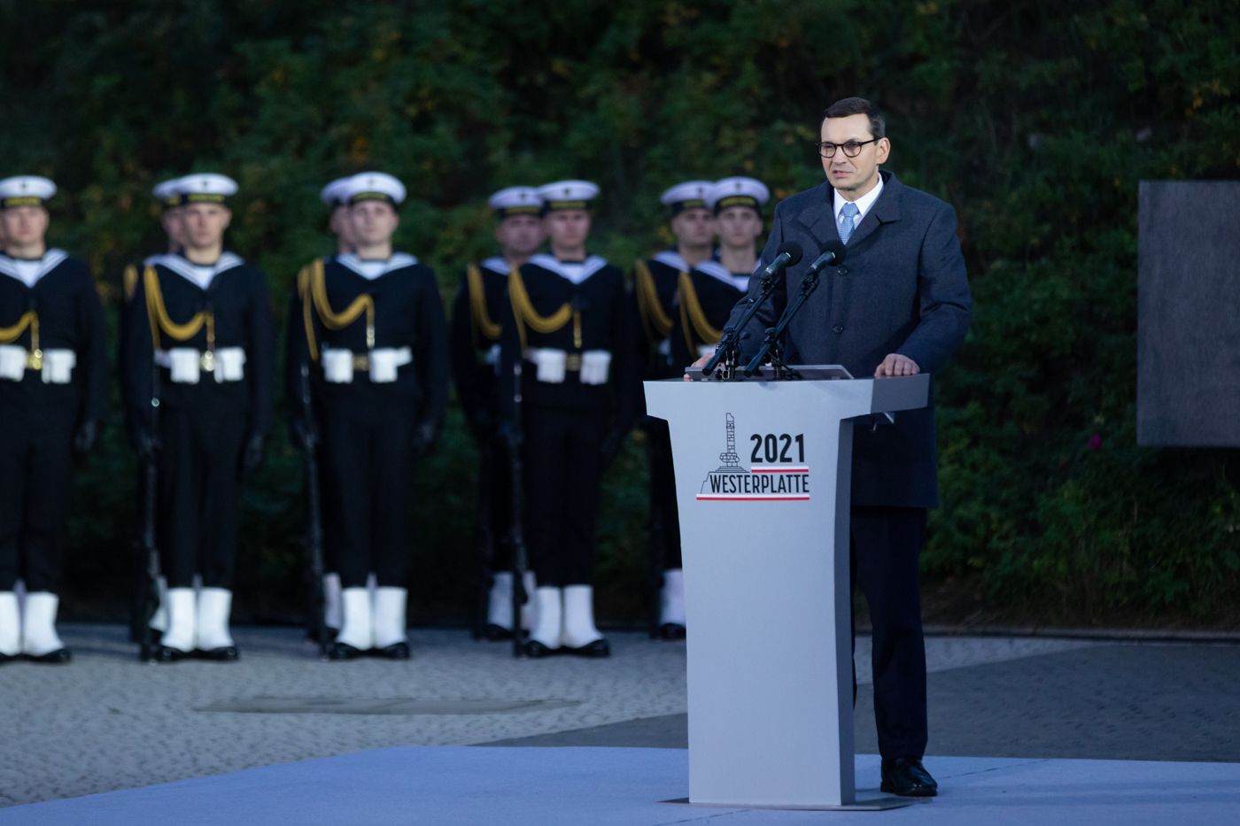 Uroczystości rocznicowe pod pomnikiem Obrońców Wybrzeża na Westerplatte – Gdańsk, 1 września 2021. Fot. Mikołaj Bujak (IPN) Uroczystości rocznicowe pod pomnikiem Obrońców Wybrzeża na Westerplatte – Gdańsk, 1 września 2021. Fot. Mikołaj Bujak (IPN)