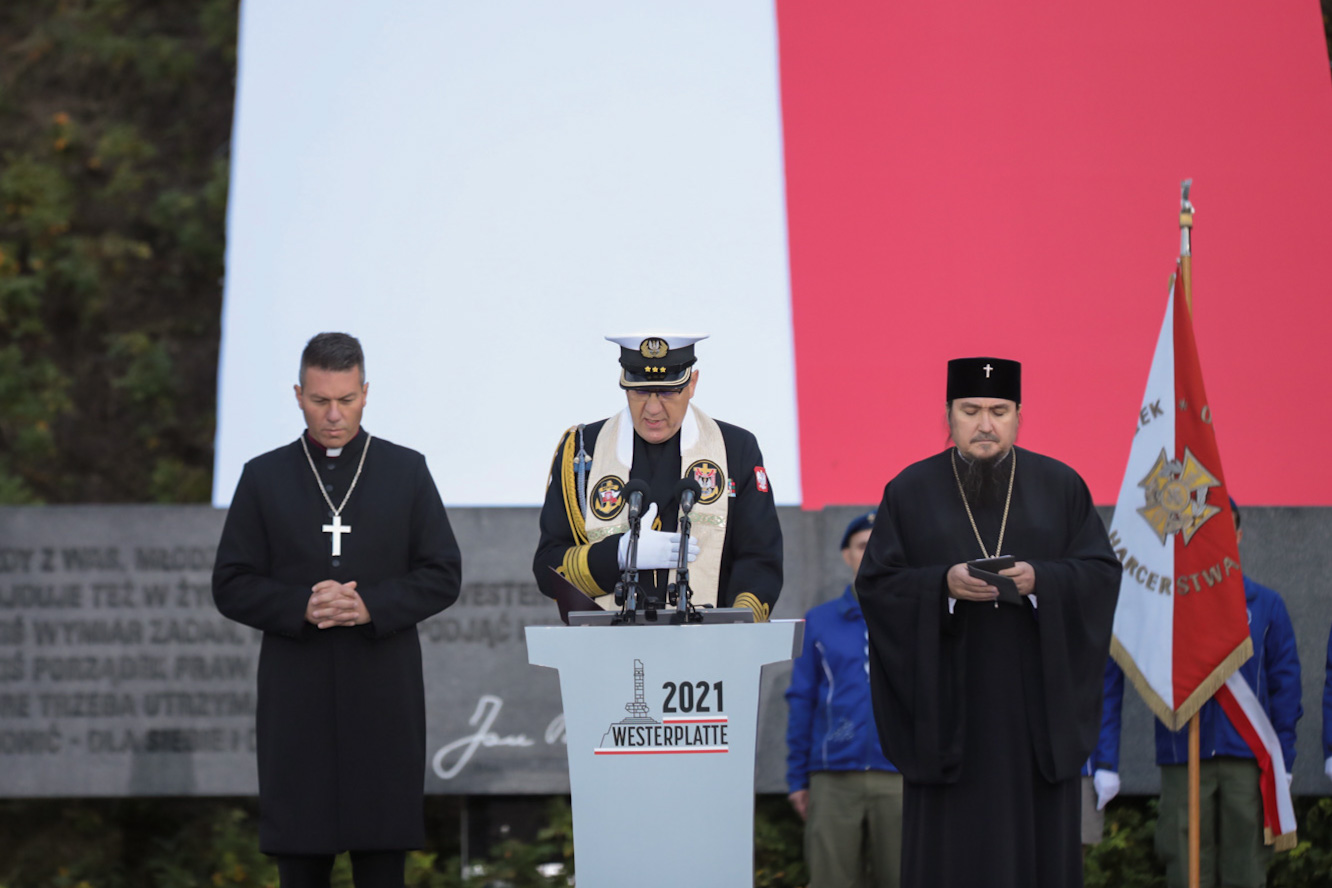 Uroczystości rocznicowe pod pomnikiem Obrońców Wybrzeża na Westerplatte – Gdańsk, 1 września 2021. Fot. Mikołaj Bujak (IPN) Uroczystości rocznicowe pod pomnikiem Obrońców Wybrzeża na Westerplatte – Gdańsk, 1 września 2021. Fot. Mikołaj Bujak (IPN)