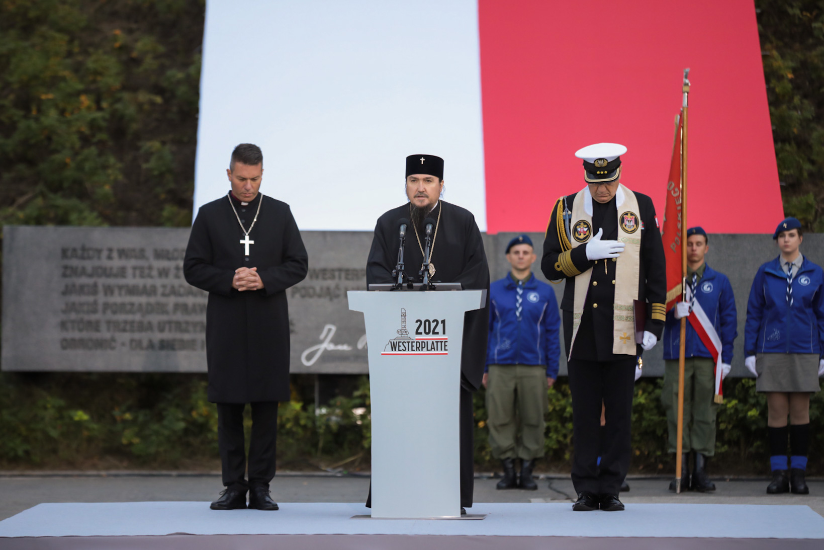 Uroczystości rocznicowe pod pomnikiem Obrońców Wybrzeża na Westerplatte – Gdańsk, 1 września 2021. Fot. Mikołaj Bujak (IPN) Uroczystości rocznicowe pod pomnikiem Obrońców Wybrzeża na Westerplatte – Gdańsk, 1 września 2021. Fot. Mikołaj Bujak (IPN)