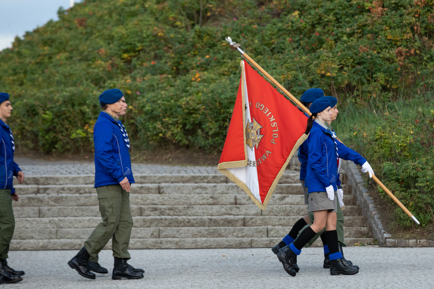 Uroczystości rocznicowe pod pomnikiem Obrońców Wybrzeża na Westerplatte – Gdańsk, 1 września 2021. Fot. Mikołaj Bujak (IPN) Uroczystości rocznicowe pod pomnikiem Obrońców Wybrzeża na Westerplatte – Gdańsk, 1 września 2021. Fot. Mikołaj Bujak (IPN)