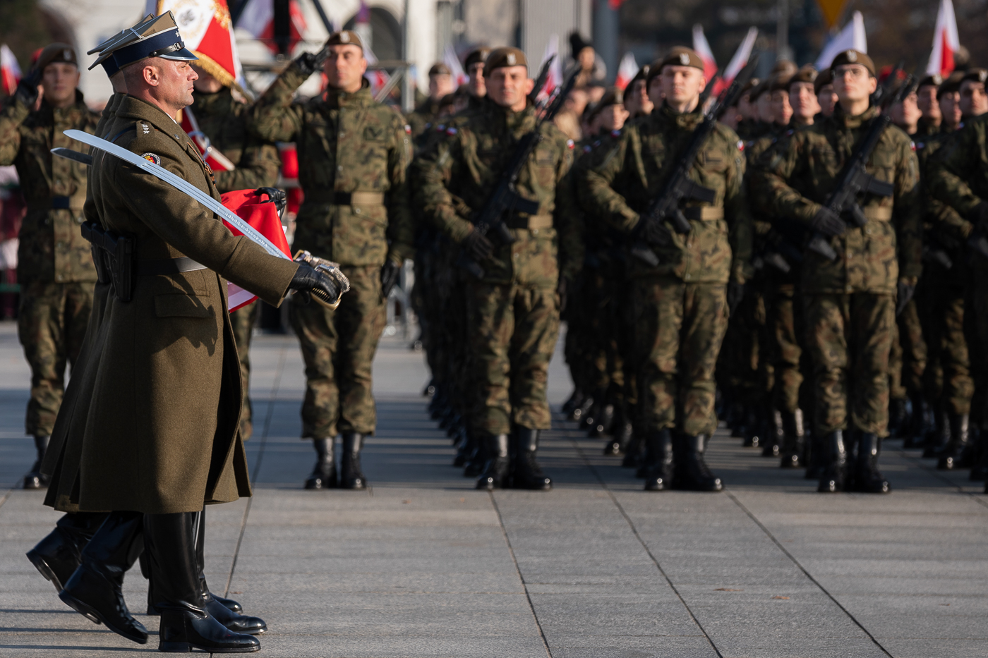 Obchody Narodowego Święta Niepodległości na placu Marszałka Piłsudskiego w Warszawie – 11 listopada 2021. Fot. Mikołaj Bujak (IPN) Obchody Narodowego Święta Niepodległości na placu Marszałka Piłsudskiego w Warszawie – 11 listopada 2021. Fot. Mikołaj Bujak (IPN)