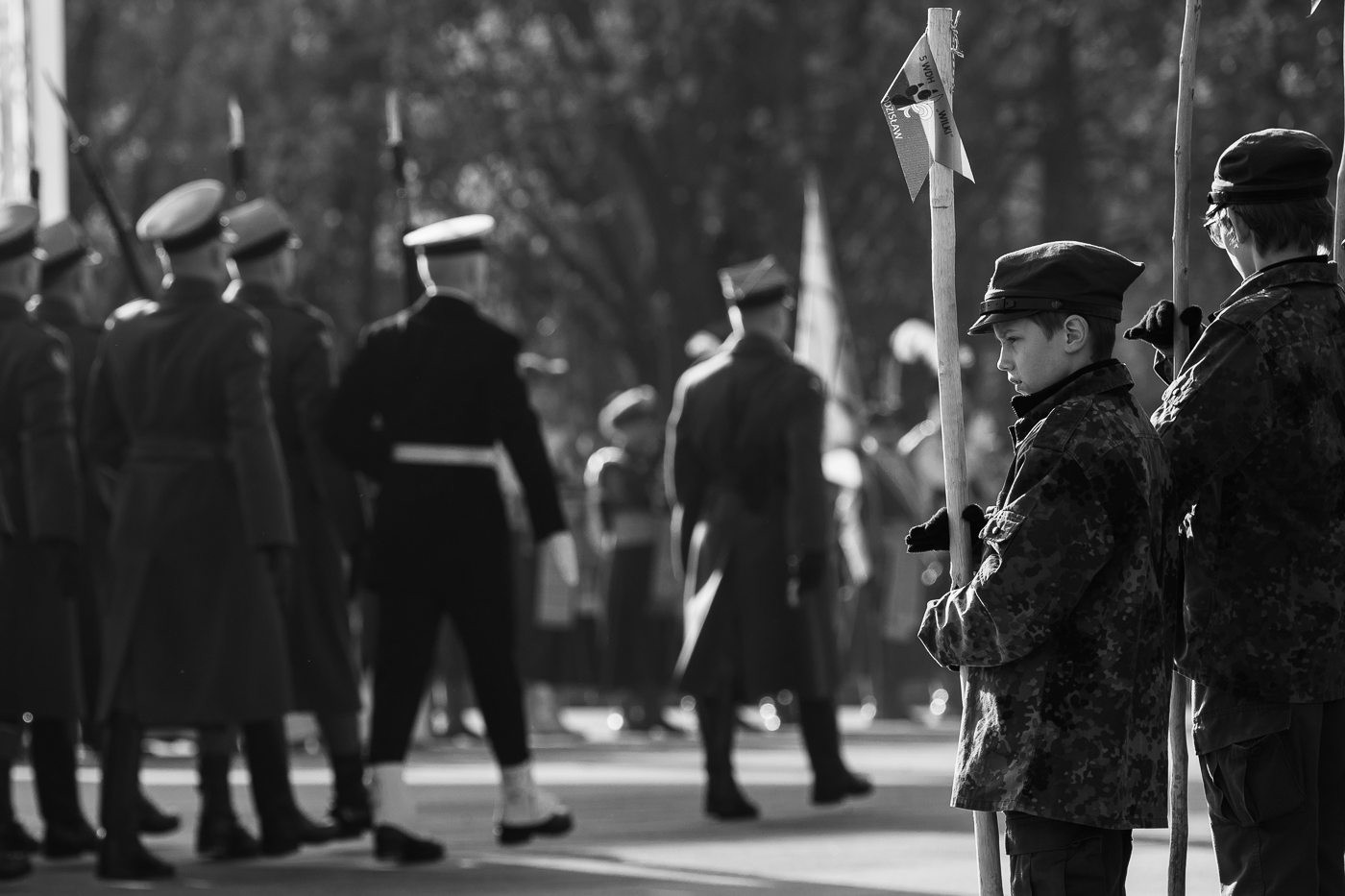 Obchody Narodowego Święta Niepodległości na placu Marszałka Piłsudskiego w Warszawie – 11 listopada 2021. Fot. Mikołaj Bujak (IPN) Obchody Narodowego Święta Niepodległości na placu Marszałka Piłsudskiego w Warszawie – 11 listopada 2021. Fot. Mikołaj Bujak (IPN)