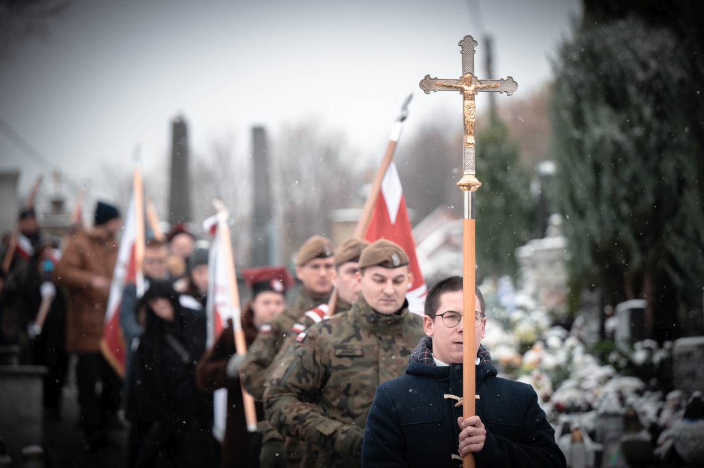 Odsłonięcie grobu powstańca styczniowego ppor. Jakuba Śliża – Żywiec, 25 listopada 2023. Fot.: IPN K. Łojko Odsłonięcie grobu powstańca styczniowego ppor. Jakuba Śliża – Żywiec, 25 listopada 2023. Fot.: IPN K. Łojko