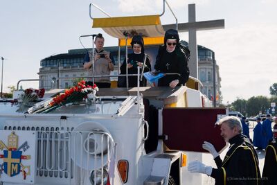Otwarcie wystawy „Gaude Mater Polonia. Jan Paweł II w Ojczyźnie. 2–10 czerwca 1979” w Warszawie – 2 czerwca 2024. Fot. Marcin Jurkiewicz (IPN)