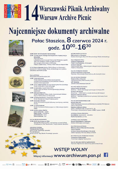 Program XIV Warszawskiego Pikniku Archiwalnego
