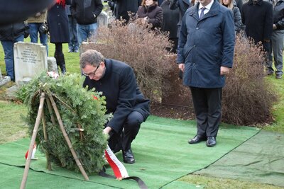 Pogrzeb ppłk. Franciszka Kornickiego, pilota Dywizjonu 303, bohatera Bitwy o Anglię – 30 listopada 2017. Fot. Katarzyna Ratajczak-Sowa / IPN