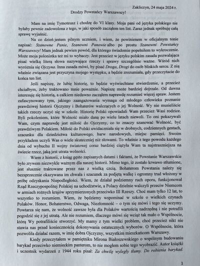 Rozstrzygnięcie konkursu „Powstańcy Warszawscy – Pamiętamy o Was!” – Warszawa, 18 czerwca 2024