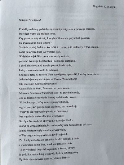 Rozstrzygnięcie konkursu „Powstańcy Warszawscy – Pamiętamy o Was!” – Warszawa, 18 czerwca 2024