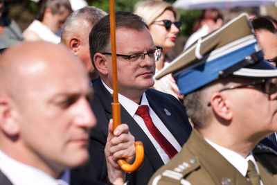 Obchody 80. rocznicy operacji „Ostra Brama” – Skorbuciany, 6 lipca 2024. Na zdj. doradca prezesa IPN Jan Józef Kasprzyk. Fot. Mikołaj Bujak (IPN)