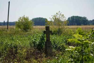 Wizyta przedstawicieli IPN na dawnym Cmentarzu parafialnym w Hołobach (Ukraina) – 13 lipca 2024. Fot. Mateusz Niegowski (IPN)