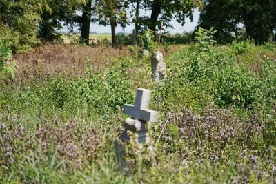 Wizyta przedstawicieli IPN na dawnym Cmentarzu parafialnym w Hołobach (Ukraina) – 13 lipca 2024. Fot. Mateusz Niegowski (IPN)