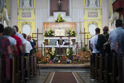 Msza św. w katedrze św. Apostołów Piotra i Pawła w Łucku (Ukraina) –14 lipca 2024. Fot. Mateusz Niegowski (IPN)