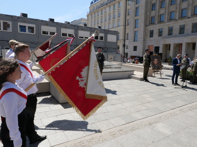 Uroczystości przed pomnikiem Powstańców Warszawy Batalionu AK „Kiliński” – Warszawa, 31 lipca 2024. Fot. Krzysztof Wojciechowski (IPN)