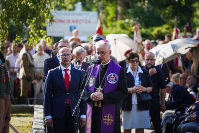 Uroczystości pod pomnikiem Gloria Victis na Cmentarzu Wojskowym na stołecznych Powązkach –1 sierpnia 2024. Fot. Mateusz Niegowski (IPN)