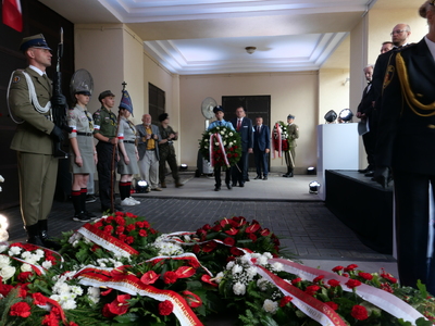 Uroczystości zorganizowane w związku ze zdobyciem przez Powstańców gmachu Polskiej Wytwótni Papierów Wartościowych – Warszawa, 2 sierpnia 2024. Fot. Krzysztof Wojciechowski (IPN)