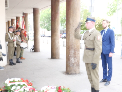 Hołd poległym w 80. rocznicę zdobycia przez żołnierzy batalionu „Chrobry” posterunku żandarmerii niemieckiej Nordwache – Warszawa, 3 sierpnia 2024 r. Fot. Krzysztof Wojciechowski (IPN)