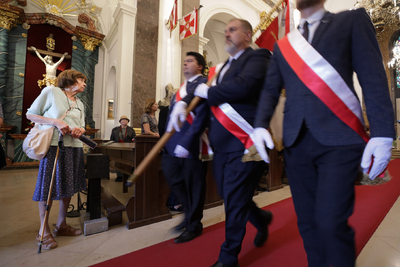 Msza św. w Katedrze Polowej Wojska Polskiego w Warszawie w 80. rocznicę powstania Brygady Świętokrzyskiej NSZ – 11 sierpnia 2024. Fot. Mikołaj Bujak (IPN)