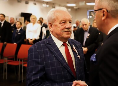 Uroczystość wręczenia Krzyży Wolności i Solidarności oraz medali Reipublicae Memoriae Meritum – Białystok, 12 września 2024. Fot. Paula Prudziłowicz (IPN)