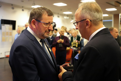 Uroczystość wręczenia Krzyży Wolności i Solidarności oraz medali Reipublicae Memoriae Meritum – Białystok, 12 września 2024. Fot. Paula Prudziłowicz (IPN)