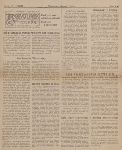 „Robotnik” z 3 sierpnia 1944 r. (domena publiczna)
