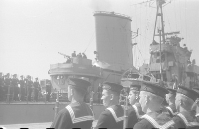 ORP „Błyskawica” w porcie Gdyni po powrocie z Wielkiej Brytanii, 1947-1955 (fot. NAC) 3/39/0/-/6015