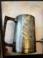 Kufel metalowy, wykonany w Iranie dla żołnierzy armii polskiej ewakuowanej z ZSRS.