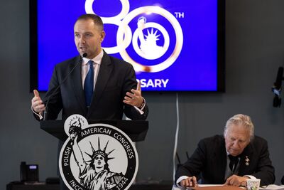 Spotkanie poświęcone Zbrodni Wołyńskiej – Chicago, 12 października 2024. Fot. Na zdj. prezes IPN dr Karol Nawrocki. Mikołaj Bujak (IPN)