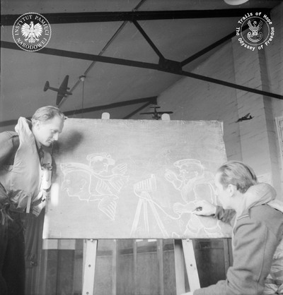 Rysunek Władysława Potockiego „Wodzowie w akcji”, lata 1940–1947 (fot. Imperial War Museum)