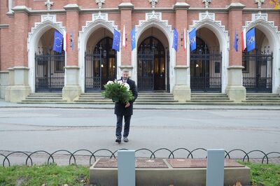 85. rocznica Sonderaktion Krakau. Na zdj. dyrektor krakowskiego oddziału IPN dr hab. Filip Musiał – Kraków, 6 listopada 2024. Fot. Janusz Ślęzak (IPN)