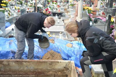 Kolejny etap prac poszukiwawczych na terenie Cmentarza Rzymskokatolickiego w Lublinie – 4–8 listopada 2024. Fot. Łukasz Pasztaleniec (OBPiI IPN w Lublinie)