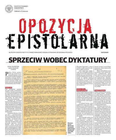 Opozycja epistolarna – dodatek historyczny Instytutu Pamięci Narodowej – oddział w Krakowie