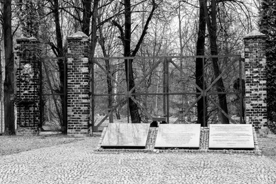 Świętochłowice-Zgoda. Pozostałość po obozie Zgoda, brama z tablicami upamiętniającymi ofiary. „Tragedia Górnośląska” – pamięć historii i historia pamięci. Fot. K. Łojko (IPN)