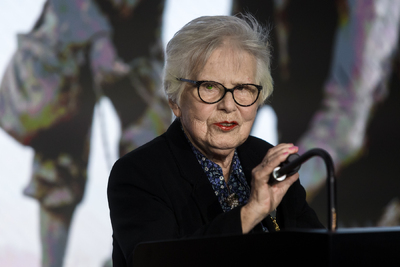 Uroczystość wręczenia Medalu Reipublicae Memoriae Meritum Adzie Krystynie Willenberg. Na zdj. Ada Krystyna Willenberg – Warszawa, 23 stycznia 2025. Fot. Sławek Kasper (IPN)