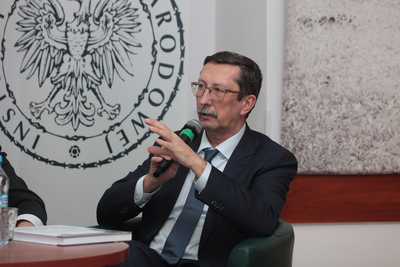 Prof. Jan Żaryn. Prezentacja zapisków „Pro memoria” prymasa Stefana Wyszyńskiego – Warszawa, 12 grudnia 2017. Fot. Piotr Życieński (IPN)