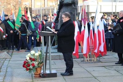 List Prezydenta RP Andrzeja Dudy odczytał Andrzej Dera, sekretarz stanu w Kancelarii Prezydenta RP – Poznań, 27 grudnia 2017. Fot. Jan Kołodziejski