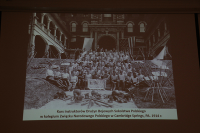 Wykład Teofila Lachowicza „Wychodźstwo polskie w Ameryce na rzecz niepodległości Polski w latach 1914–1920” – 23 stycznia 2018. Fot. Piotr Życieński (IPN)
