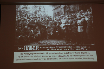 Wykład Teofila Lachowicza „Wychodźstwo polskie w Ameryce na rzecz niepodległości Polski w latach 1914–1920” – 23 stycznia 2018. Fot. Piotr Życieński (IPN)