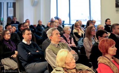 Wykład Teofila Lachowicza „Wychodźstwo polskie w Ameryce na rzecz niepodległości Polski w latach 1914–1920” – 23 stycznia 2018. Fot. Marcin Jurkiewicz (IPN)