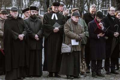 Uroczystości pod pomnikiem Bohaterów Getta w Warszawie – 29 stycznia 2018. Fot. Sławomir Kasper (IPN)