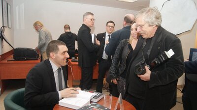 Dyskusja wokół publikacji Witolda Bagieńskiego „Wywiad cywilny Polski Ludowej w latach 1945–1961” – Warszawa, 8 lutego 2018. Fot. Aleksandra Wierzchowska (IPN)