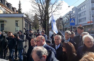 Odsłonięcie tablicy upamiętniającej polskich dyplomatów Juliusza Kühla i Konstantego Rokickiego – Berno (Szwajcaria), 12 lutego 2018